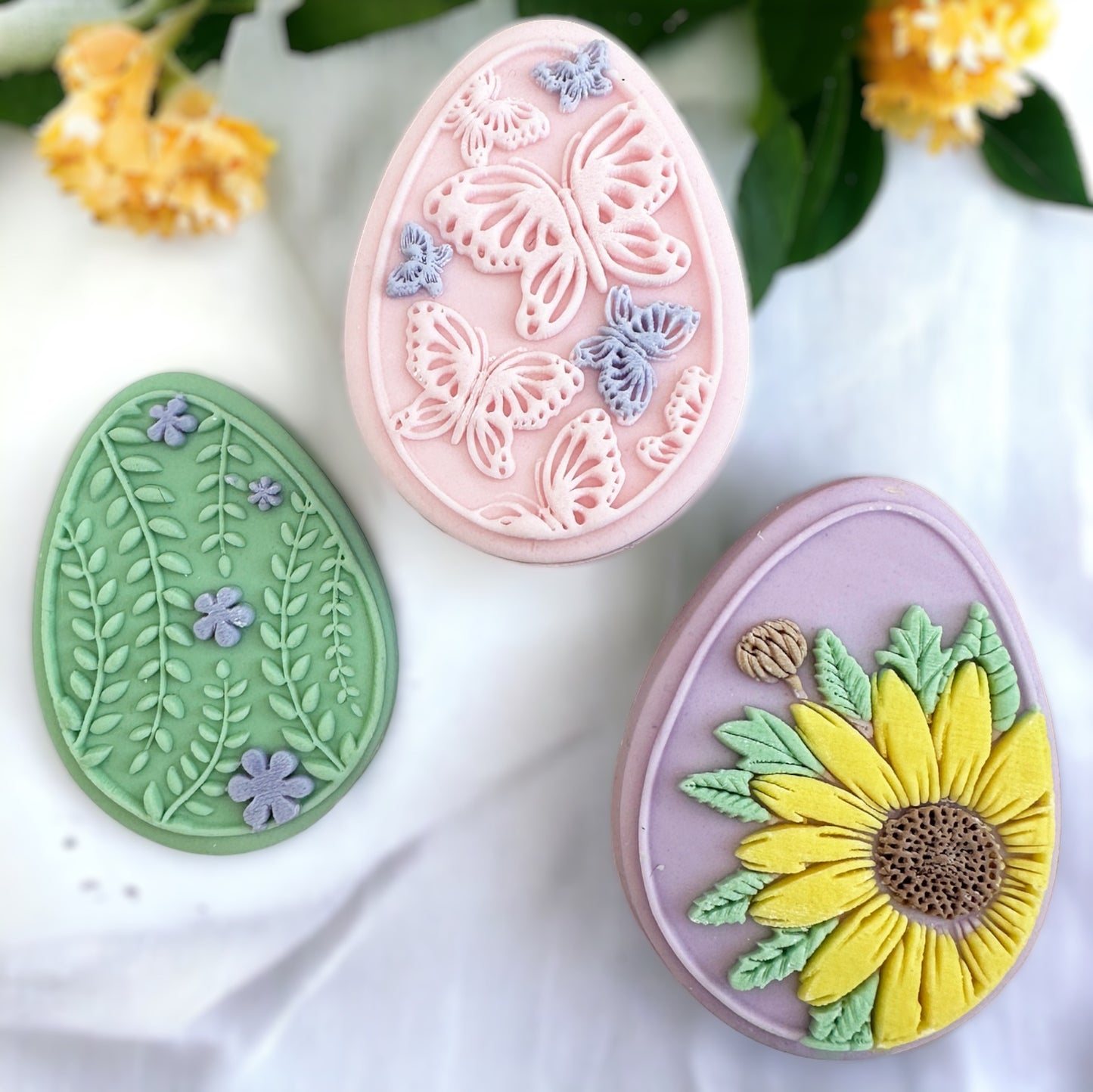 Set of 4 Easter Eggs -  Deboss and Cutter image 1