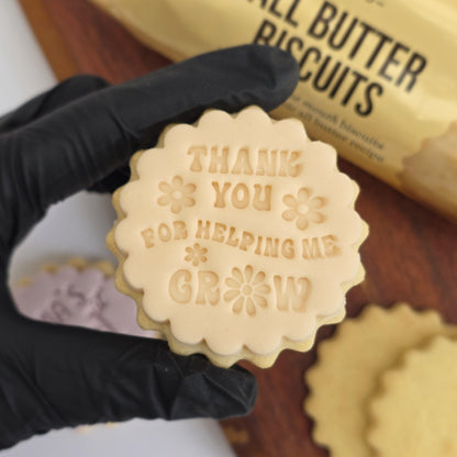 Thank you for helping me grow cookie stamp and cutter