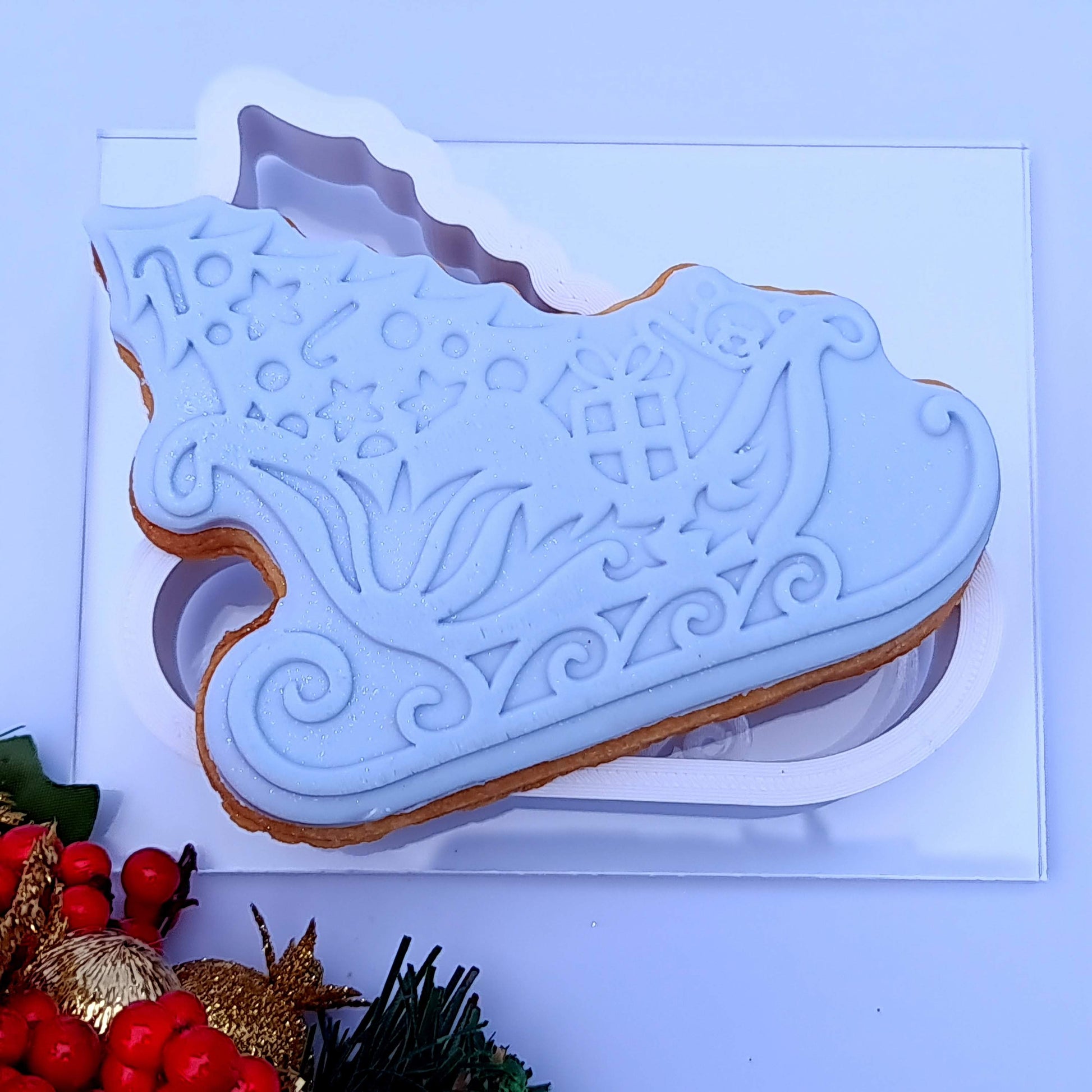 Christmas Sleigh DeBoss and matching cutter combo image 1
