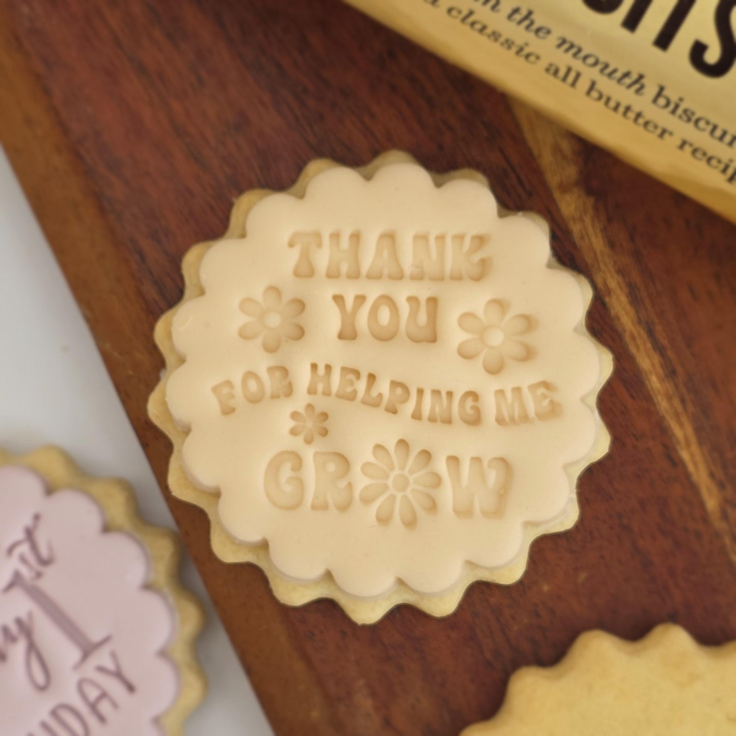 Thank you for helping me grow cookie stamp and cutter