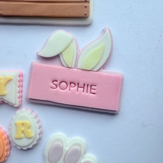 Bunny ears with message board - PLA embosser and matching cutter image 0