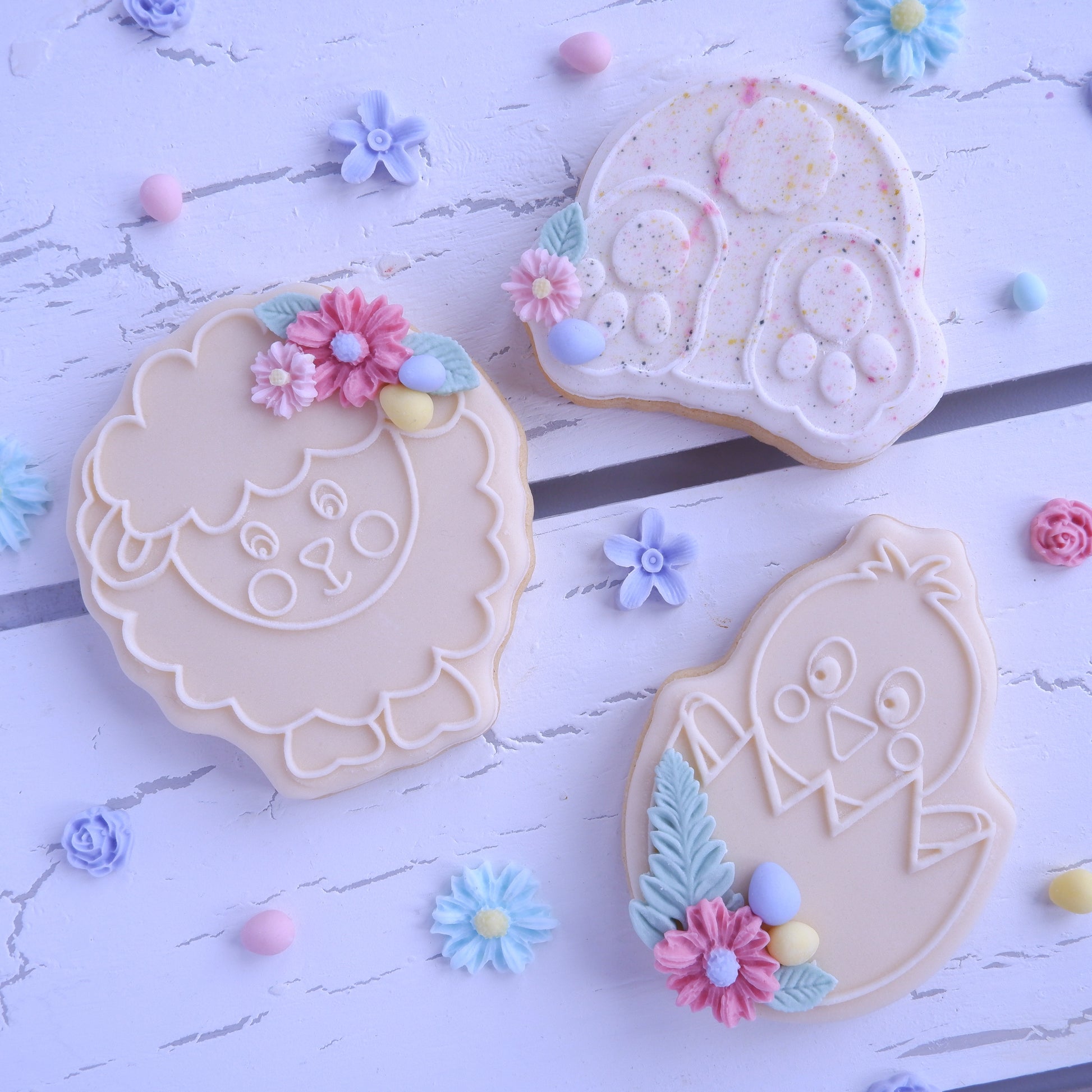 Easter Bunny, Chic and Sheep Set -  Deboss & Cutter image 0