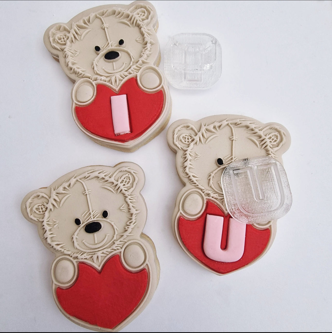 Cute Teddy with heart  - Deboss and cutter image 3