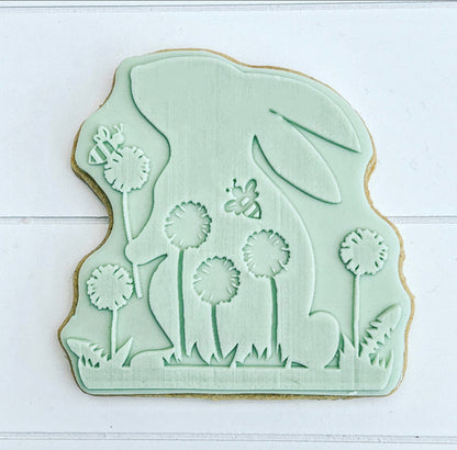 Easter Bunny and Flowers-  Deboss & Cutter image 1