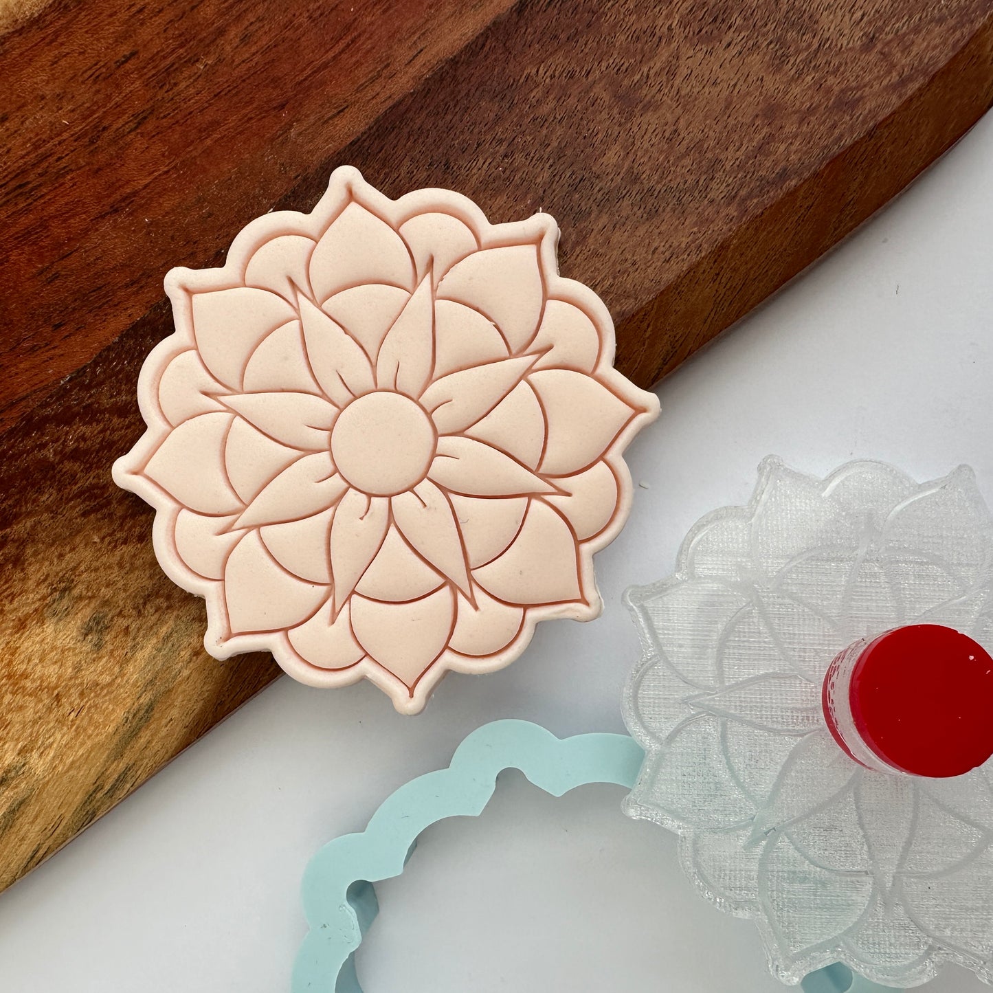 Lotus mandala - Impression stamp with matching cutters image 1