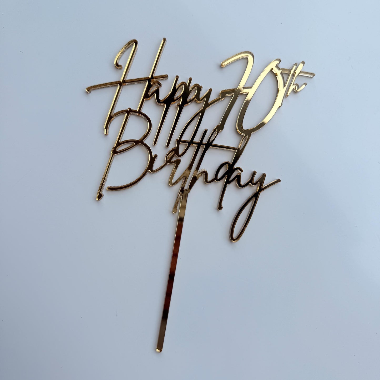 Acrylic Happy 70th birthday cake topper and name cake charm, rose gold cake topper, 70th birthday cake decorations, acrylic cake toppers