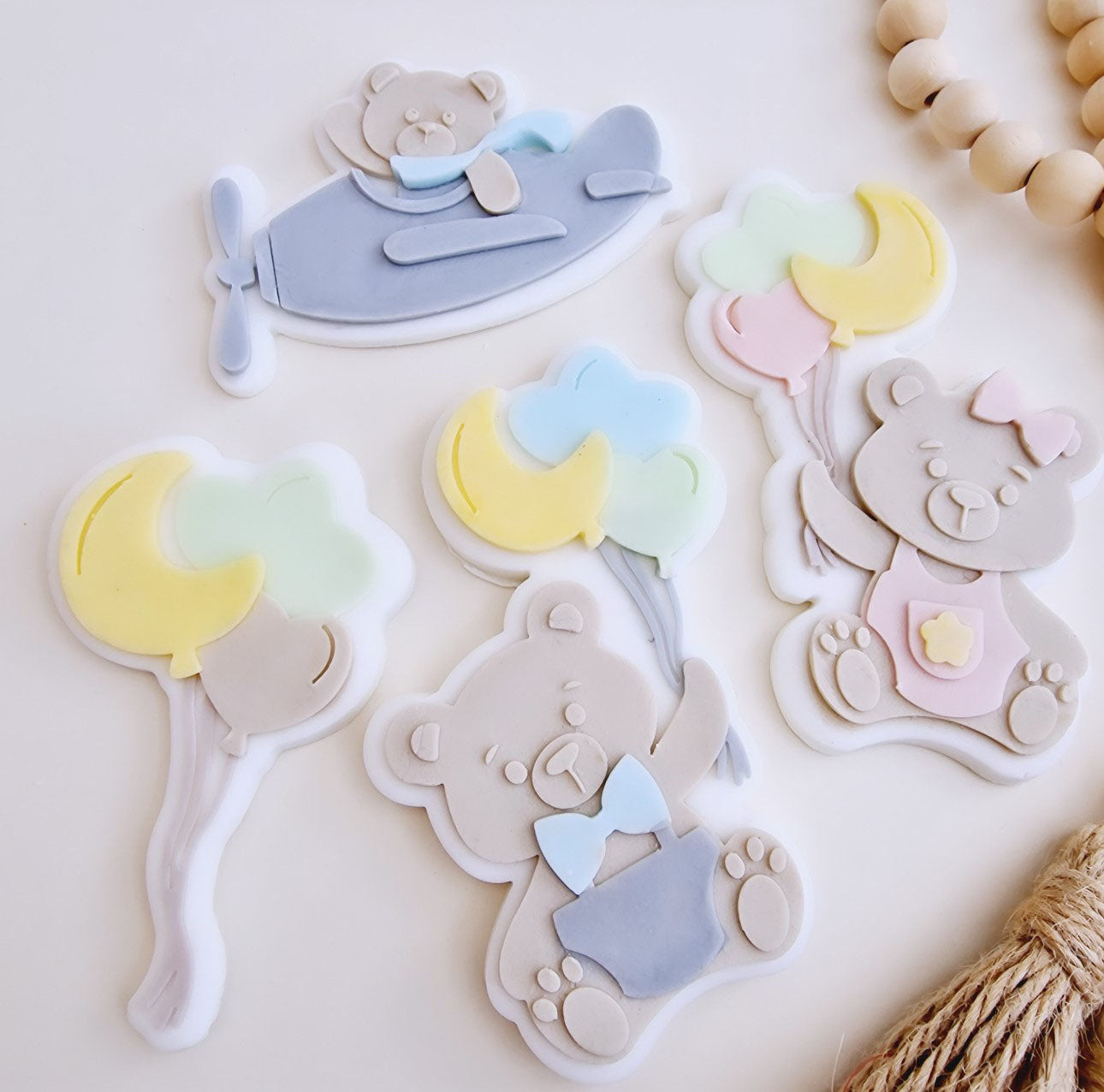 Girl Bear with Balloons - PLA stamp and cutter image 1