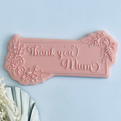 Mother`s Day - Thank you Mum  - Deboss Stamp and Matching Cut image 0