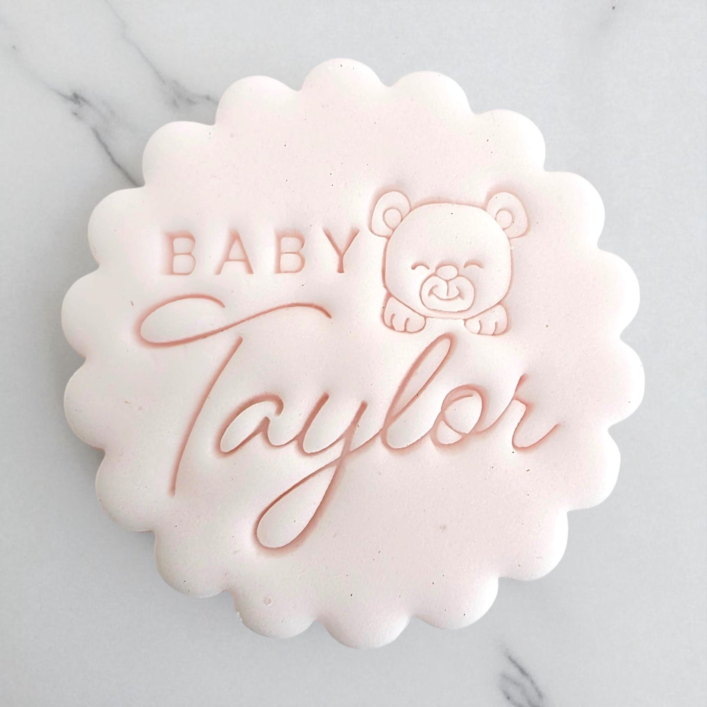 Custom Baby Name Cookie Stamp Set: Bear Design