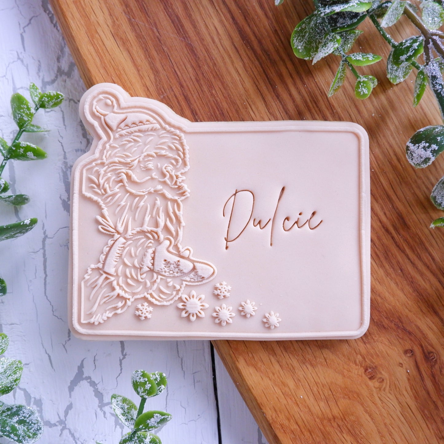 Christmas -Santa with message board Deboss and Matching Cutter image 0