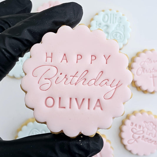 Personalized Happy Birthday Cookie Stamp Set