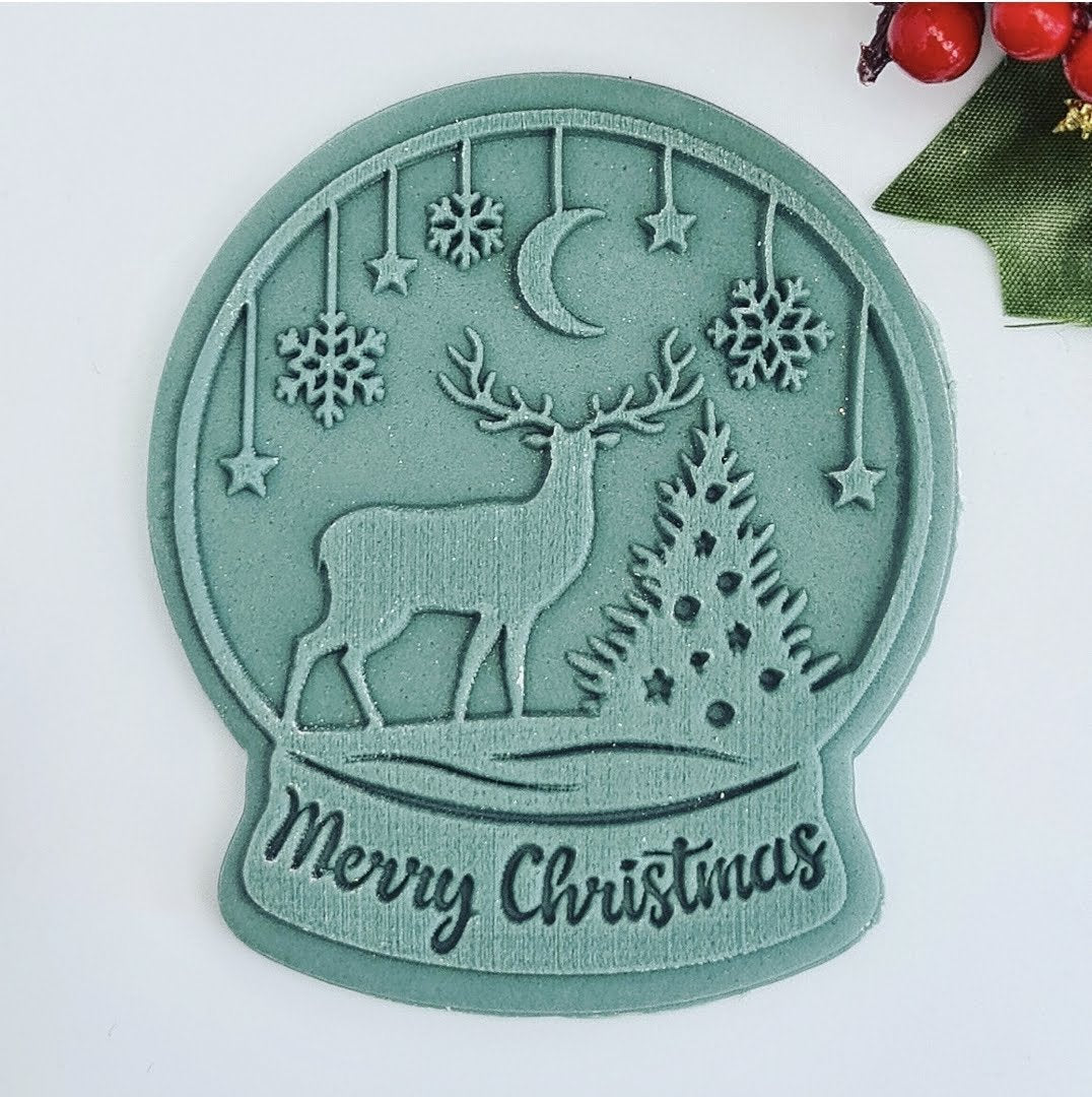 Christmas - Snow Globe 3 Deboss and Matching Cutter image 0