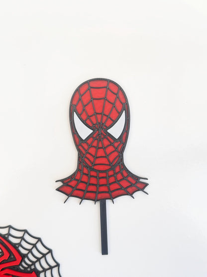 Spider man Birthday cake topper set, cake charm, 3d printed cake topper