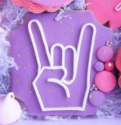 Rock Hand  - Deboss and Matching Cutter image 1