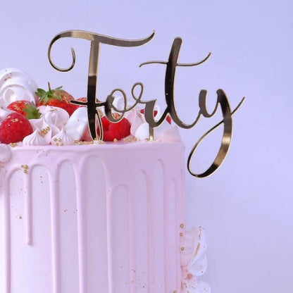 Forty cake topper, 40th birthday cake topper, 40 cake decoration, fortieth birthday