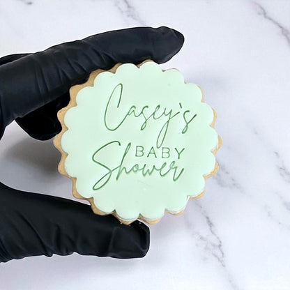 Custom Baby Shower Fondant Cookie Stamp and Cutter Set