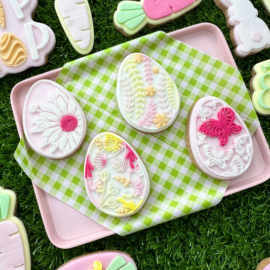 Set of 4 Easter Eggs -  Deboss and Cutter image 0