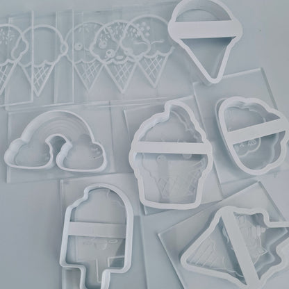 Ice Cream Cone - Boy - Deboss & Cutter Combo image 1