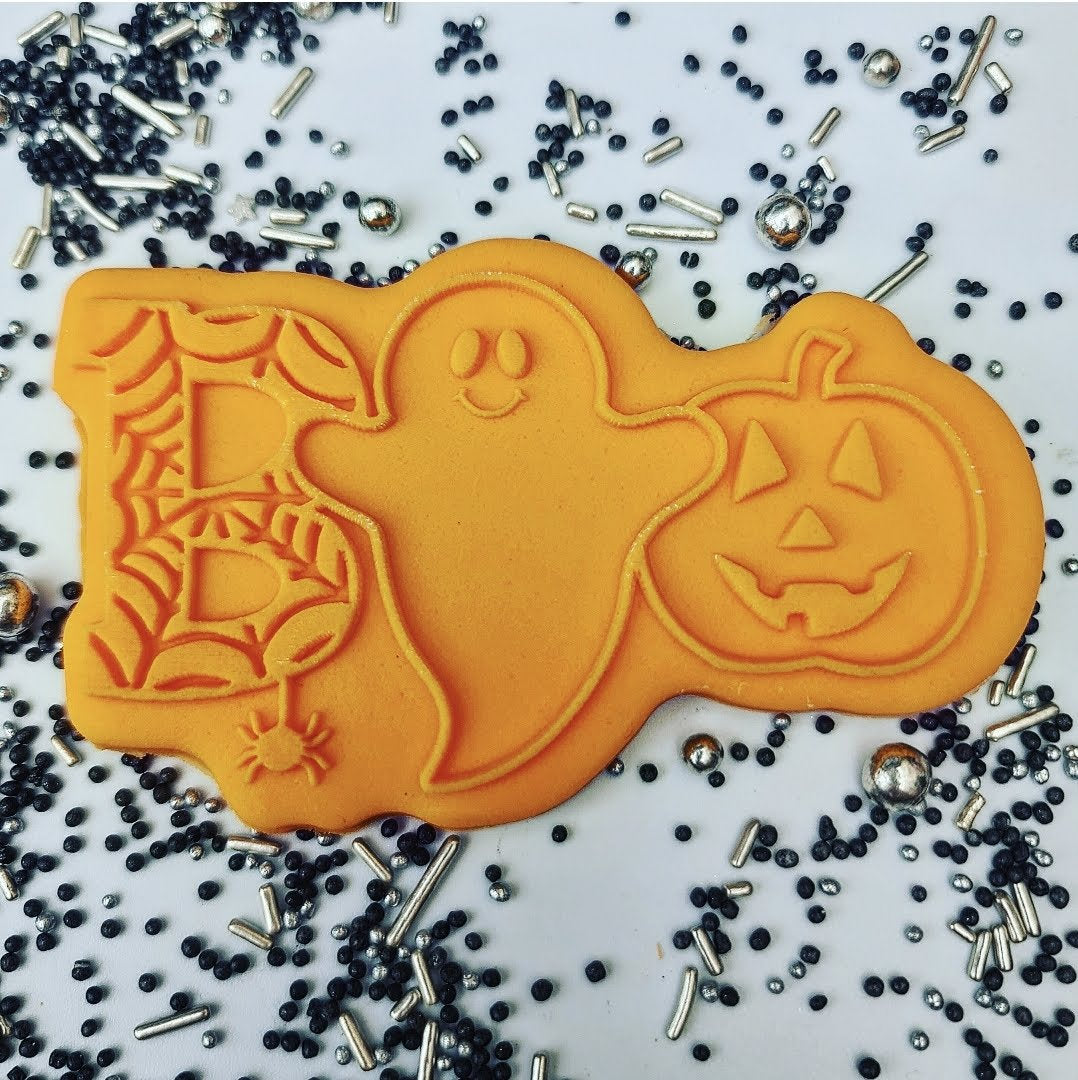 HALLOWEEN -Boo - Deboss & Matching Cutter image 0
