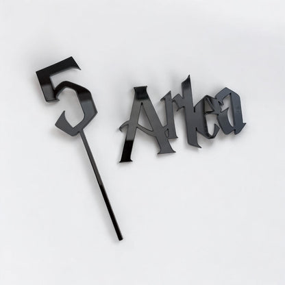 Wizard Cake Topper Set: Acrylic Personalized Birthday Party Decorations