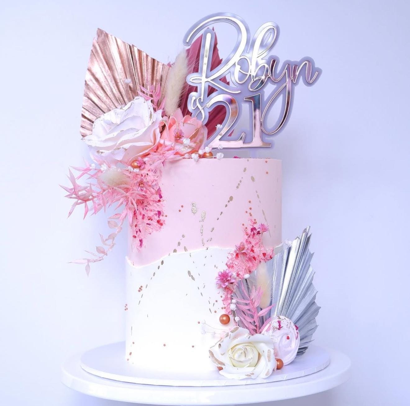 Double layered birthday cake topper, acrylic cake topper, cake charm