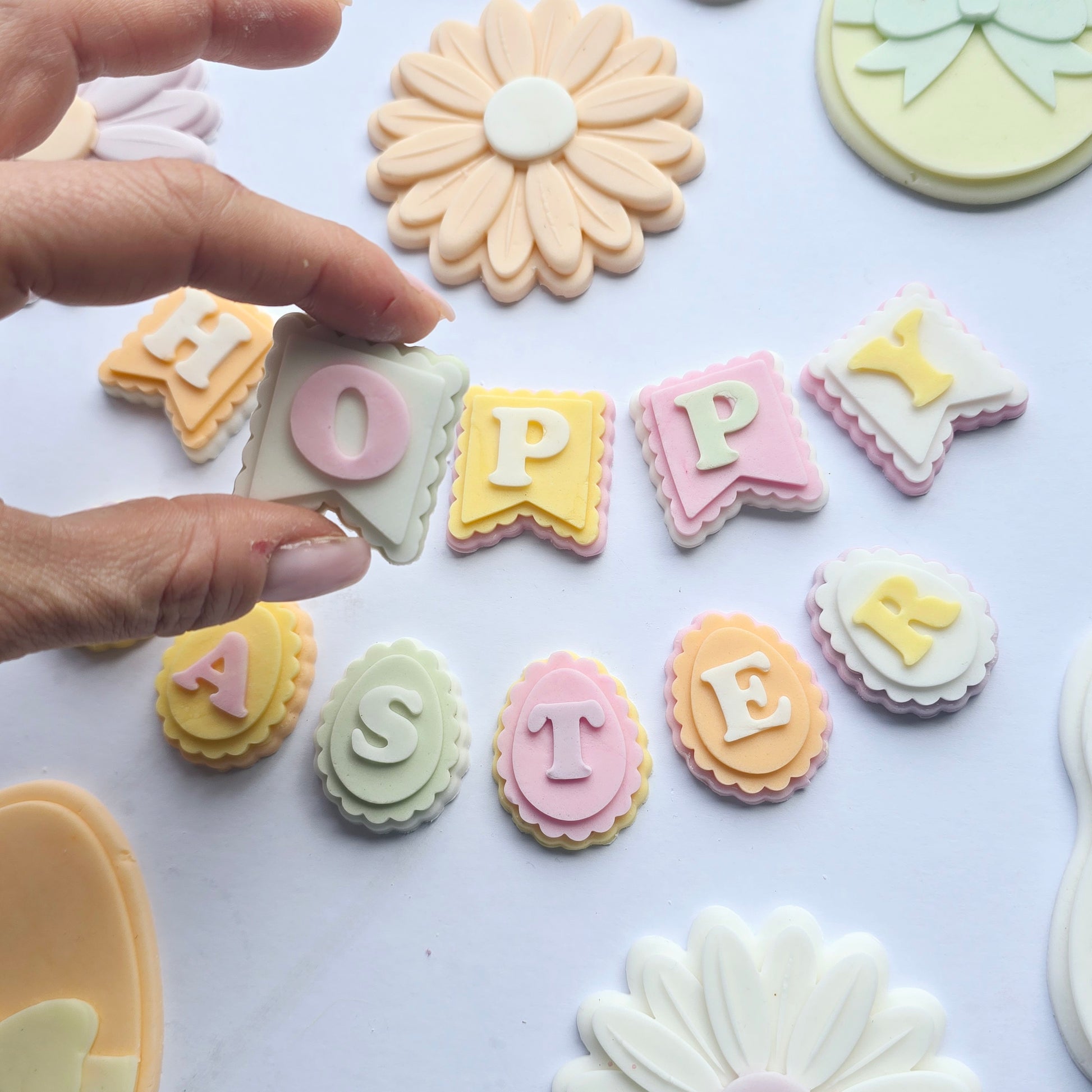 Happy Easter bunting block - PLA embosser and matching cutter image 2