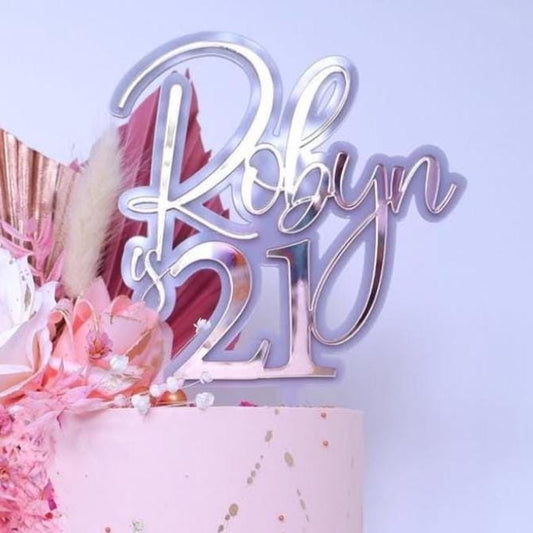 Double layered birthday cake topper, acrylic cake topper, cake charm
