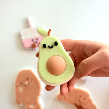 Cute Avocado - PLA stamp and cutter image 0