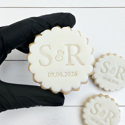 Custom Wedding Initials Cookie Stamp and Cutter