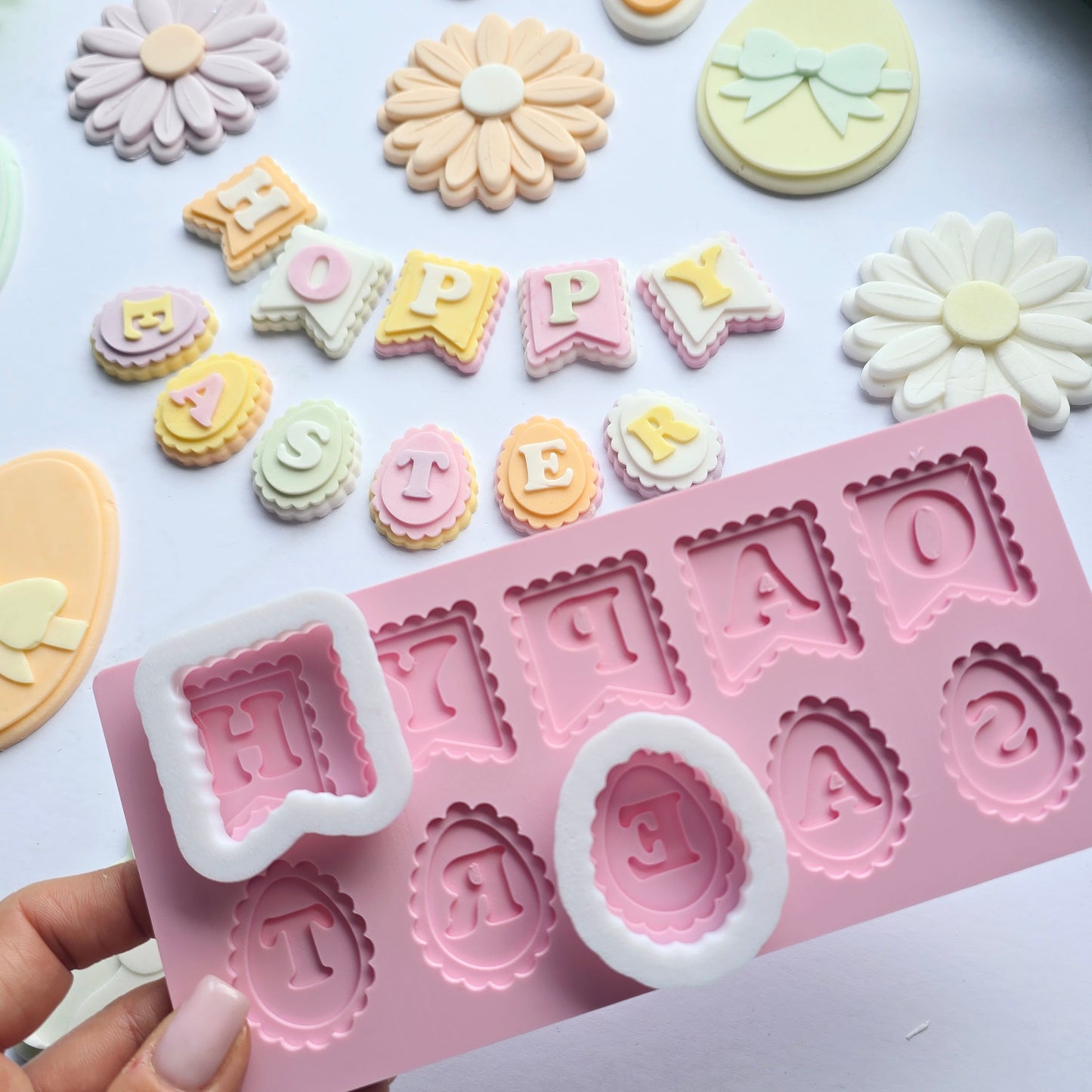 Happy Easter bunting block - PLA embosser and matching cutter image 3