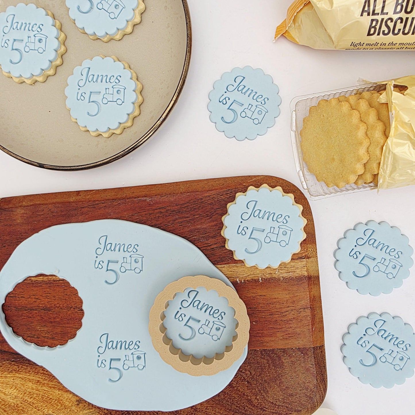 Customised Name and age Cookie Stamp Set