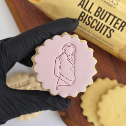 Pregnant Lady Cookie Stamp Set