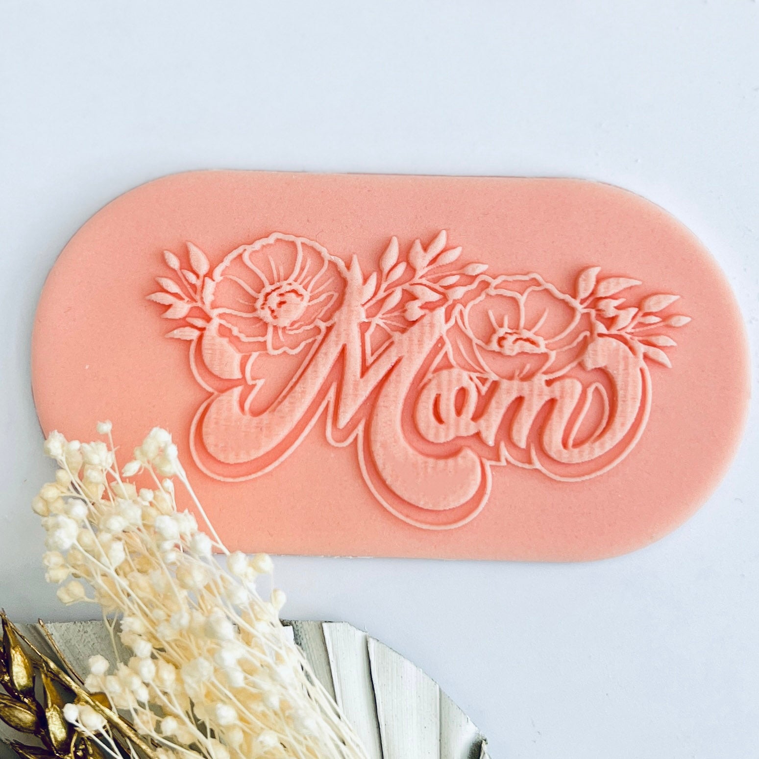 Mother`s Day - MoM - Deboss Stamp and Matching Cutter image 0