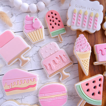 Melon lolly pop - Deboss stamp with matching cutters image 1
