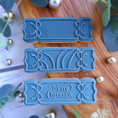 Christmas - Christmas cracker Lines  Deboss and Matching Cutter image 1