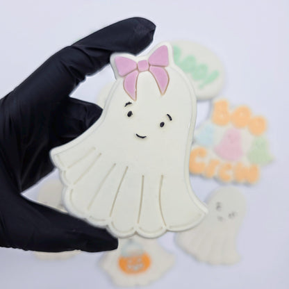 Cute ghost embosser fondant stamp and cutter, PLA embosser Cute Ghost, Halloween cookie embosser stamp & cutter, embosser, 3d printed