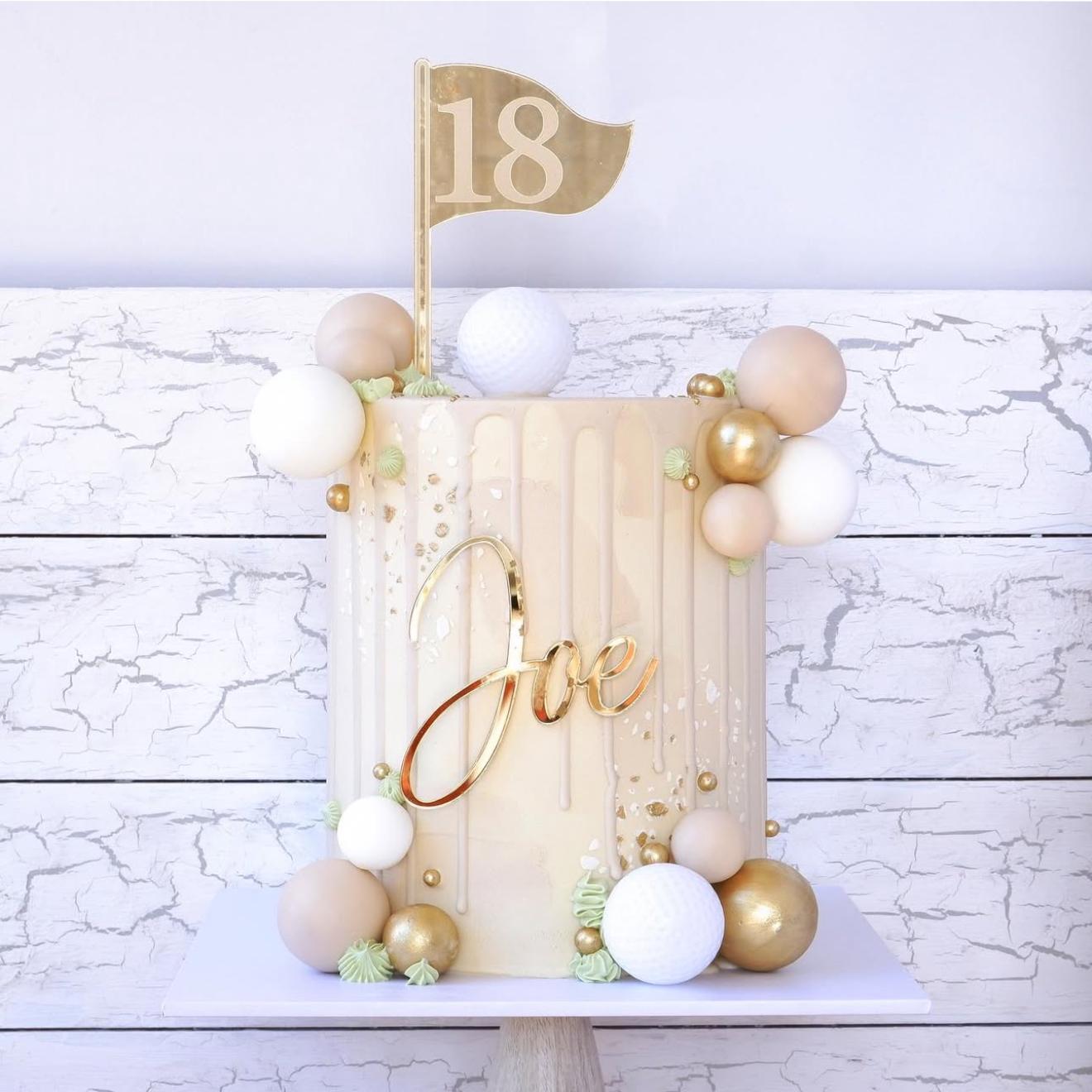 Acrylic Golf flag cake topper with age  cake | cake charm | cake toper