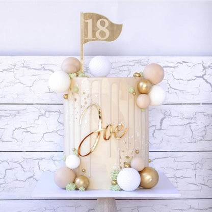Acrylic Golf flag cake topper with age  cake | cake charm | cake toper