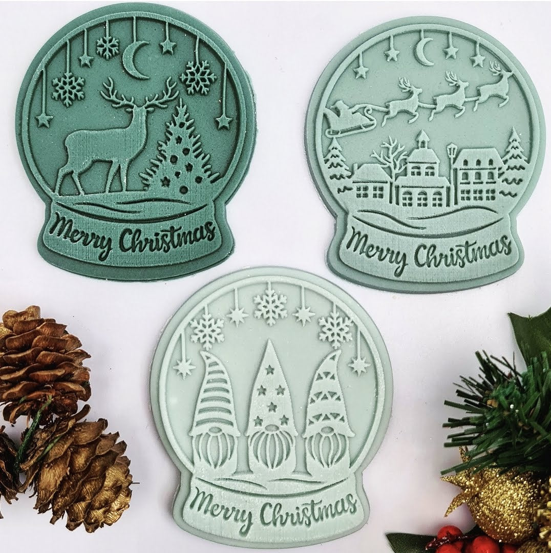 Christmas - Snow Globe Deboss and Matching Cutter image 1
