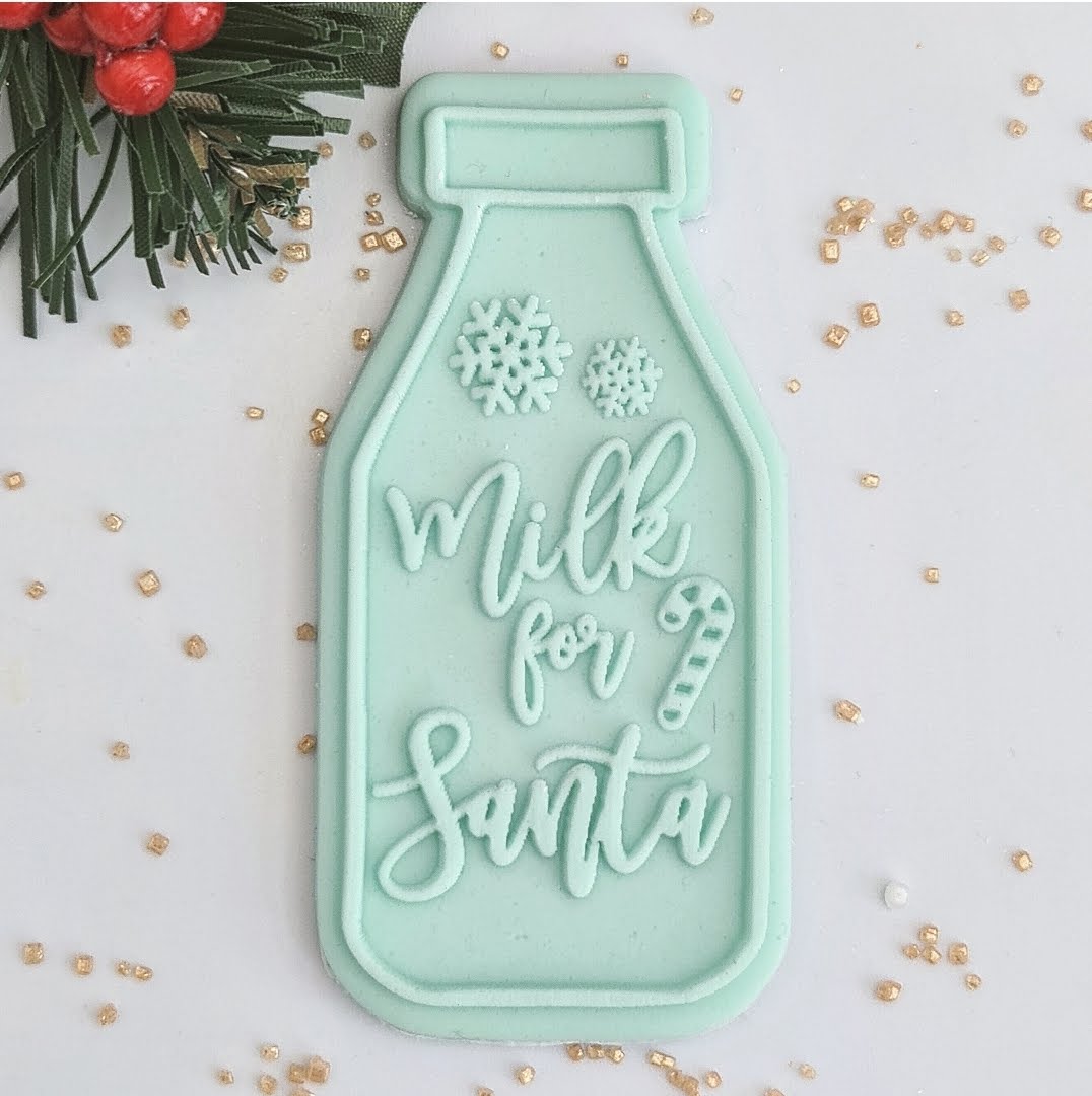 Christmas - Milk for Santa Deboss and matching cutter image 0
