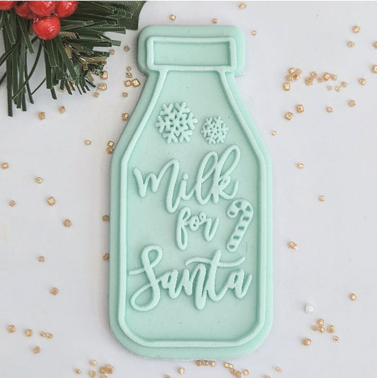Christmas - Milk for Santa Deboss and matching cutter image 0