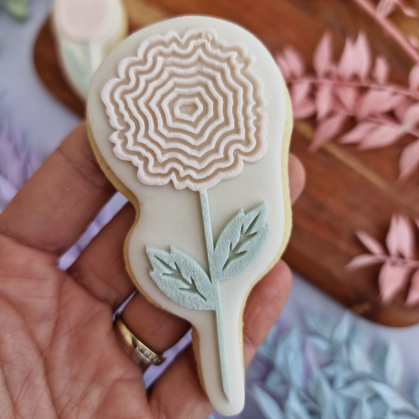 Set of 3 flowers - stamp and matching cutters image 3