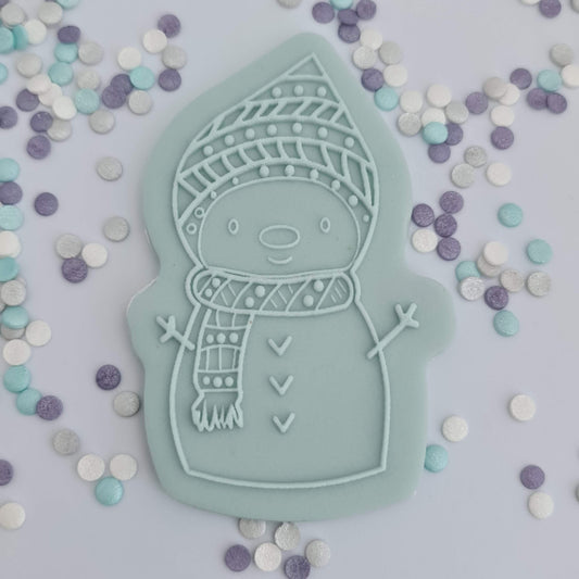 Christmas - Cute Snowman Deboss & Cutter image 0