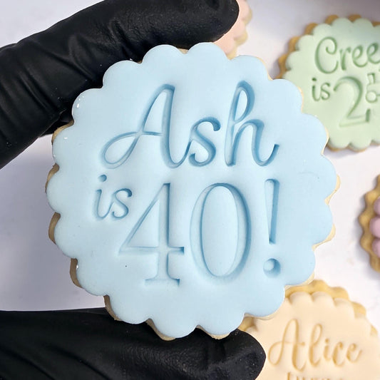 Customised Name and age Cookie Stamp Set