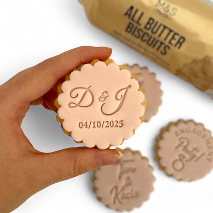 Custom Wedding Initials Cookie Stamp and Cutter