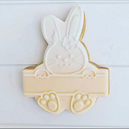 Bunny with Board - Girl -  Deboss and Cutter image 1