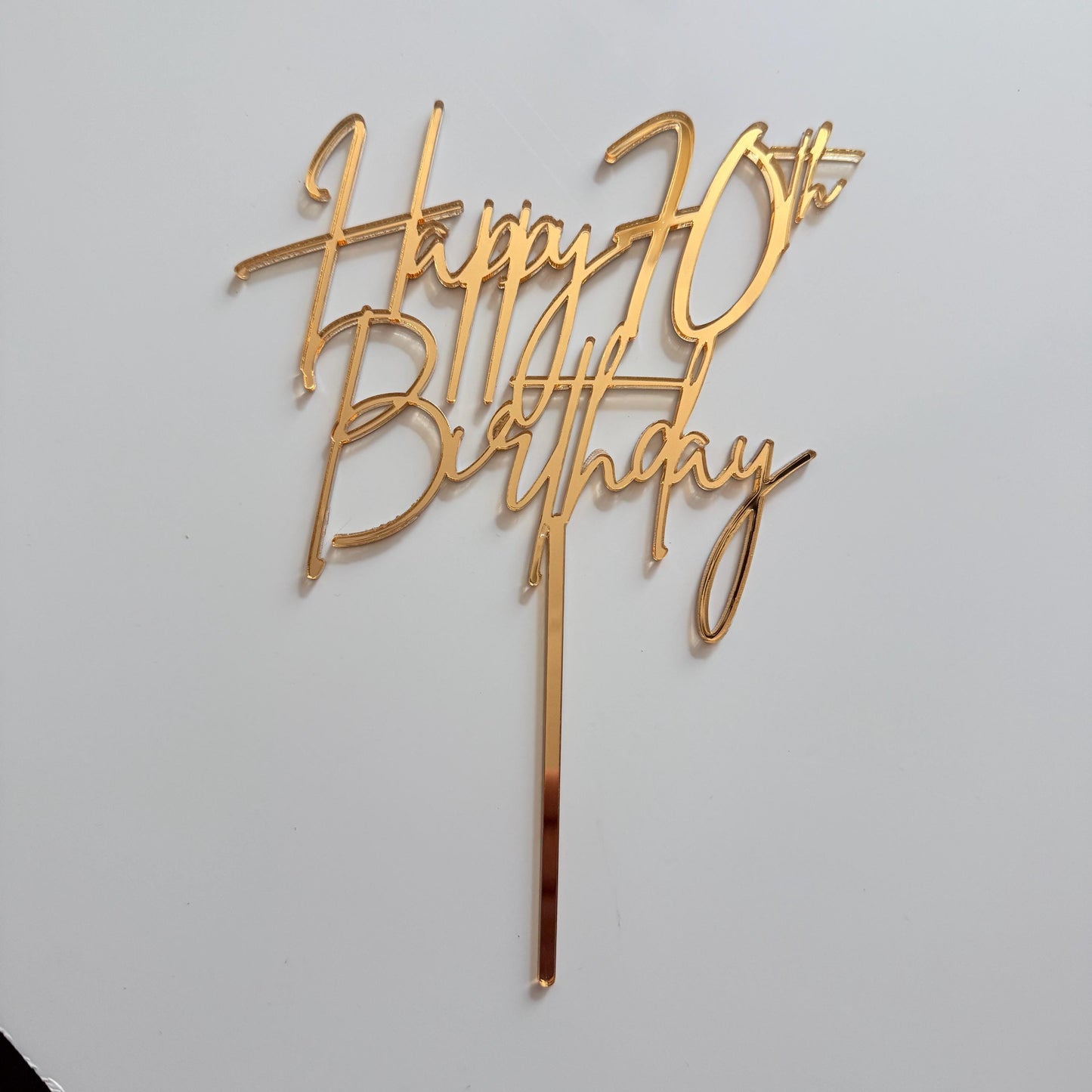 Acrylic Happy 70th birthday cake topper and name cake charm, rose gold cake topper, 70th birthday cake decorations, acrylic cake toppers