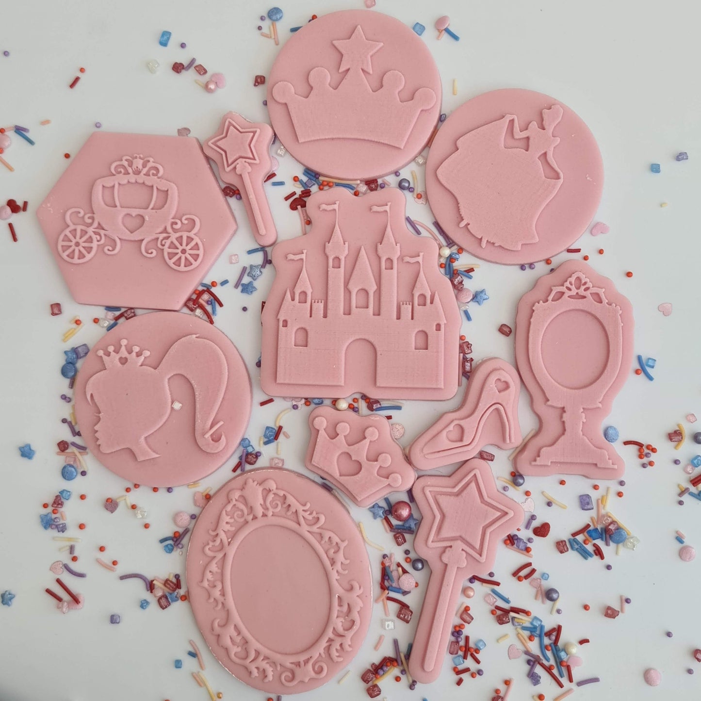 Princess Set - Small size Shoe, Wand & Crown DeBoss & Matching Cutter image 1