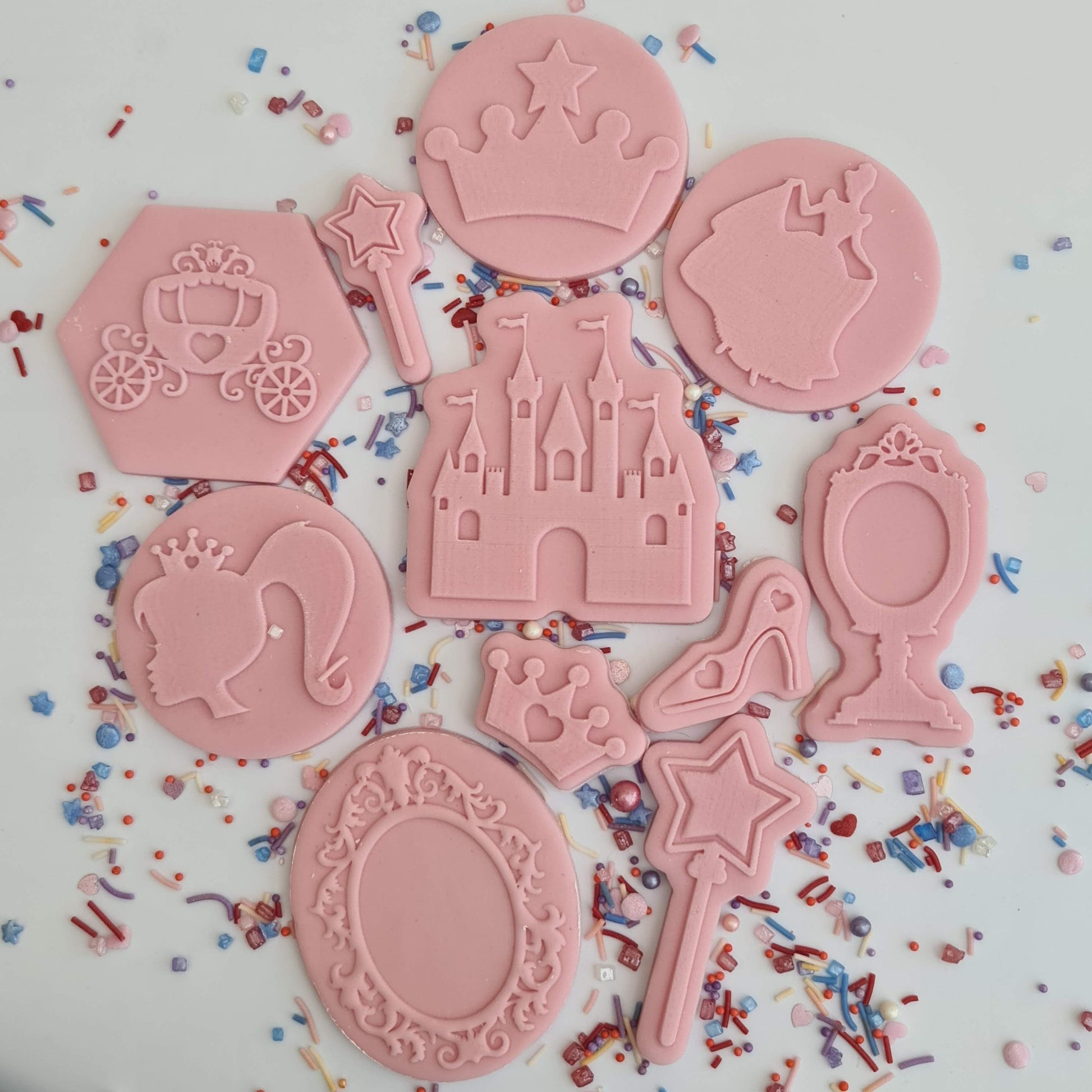 Princess Set - Small size Shoe, Wand & Crown DeBoss & Matching Cutter image 1