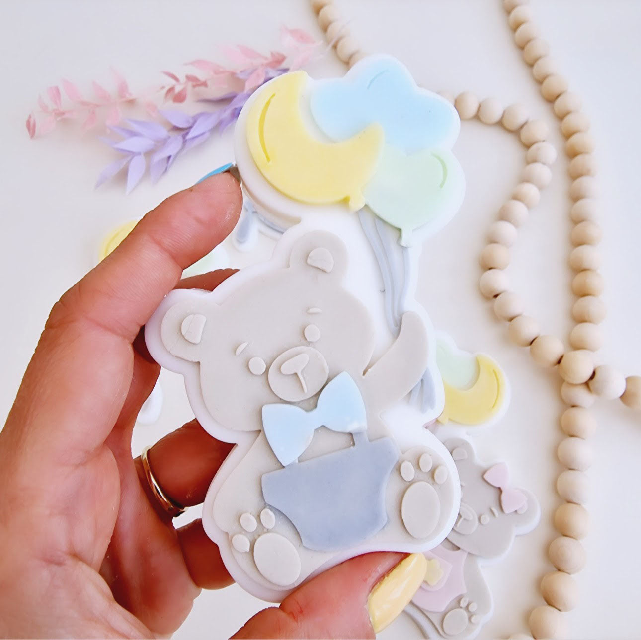 Boy Bear with Balloons - PLA stamp and cutter image 0